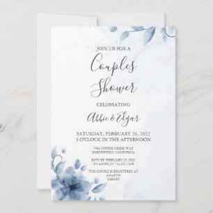 Blue Couples Bridal Dusche Einladung Vorlage