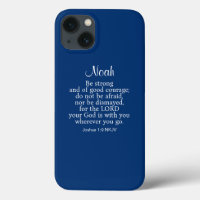 Blue Courage Bible Verse Individuelle Name Einfach