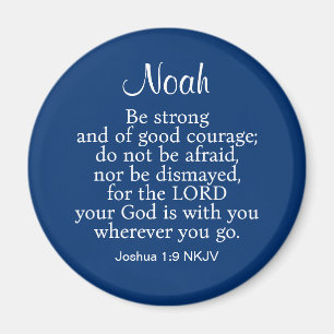 Blue Courage Bible Verse Individuelle Name Einfach Magnet