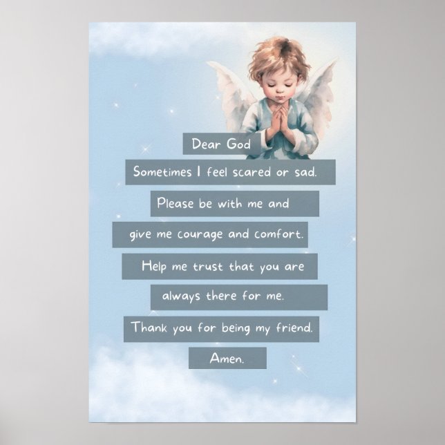 Blue Course Child Prayer Poster (Vorne)