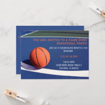 Blue Court Basketball Geburtstag Einladungen