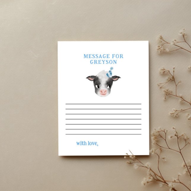 Blue Cow Birthday Time Capsule Message Card (Von Creator hochgeladen)