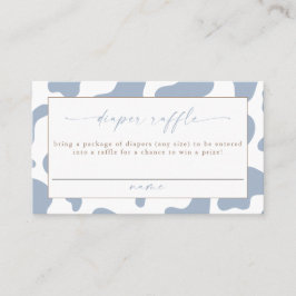 Blue Cowboy Cow Print Diaper Raffle Ticket