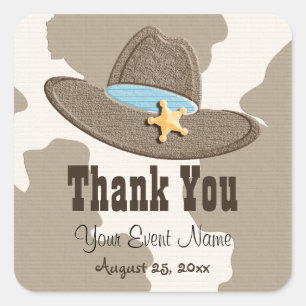 Blue Cowboy Hat favorvor Labels Stickers
