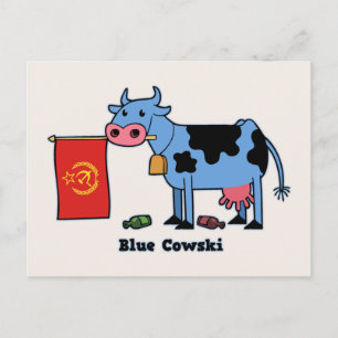 Blue Cowski Postkarte