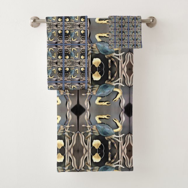 Blue Crab Abstrakt Badhandtuch Set (Insitu)