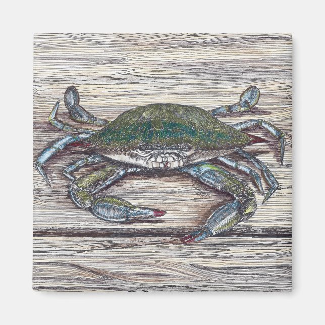 Blue Crab auf Dock Magnet (Vorne)