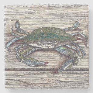 Blue Crab auf Dock Stone Untersetzer