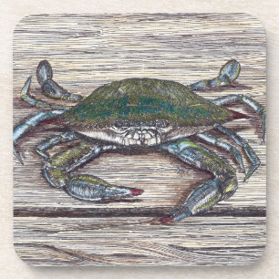 Blue Crab auf Dock Untersetzer Set