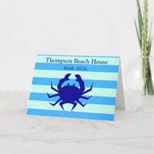 Blue Crab Beach House Schönes Thema: Grußkarten Karte