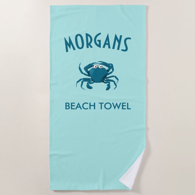 Blue Crab Beach Personalisiert Beach Handtuch (Vorderseite)