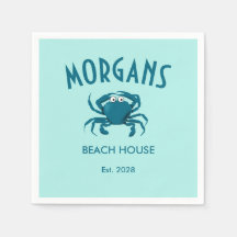 Blue Crab Beach Personalisiert Beach Napkins