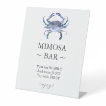 Blue Crab Brautparty Mimosa Bar Sign