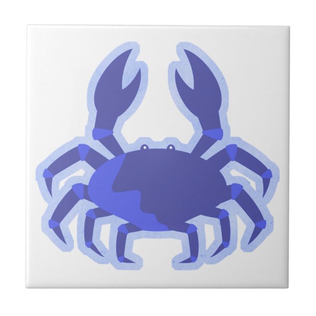 Blue Crab Cartoon Fliese (Vorderseite)