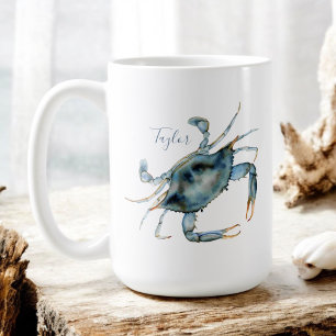 Blue Crab Coastal Delikatesse mit Ihrem Namen Kaffeetasse
