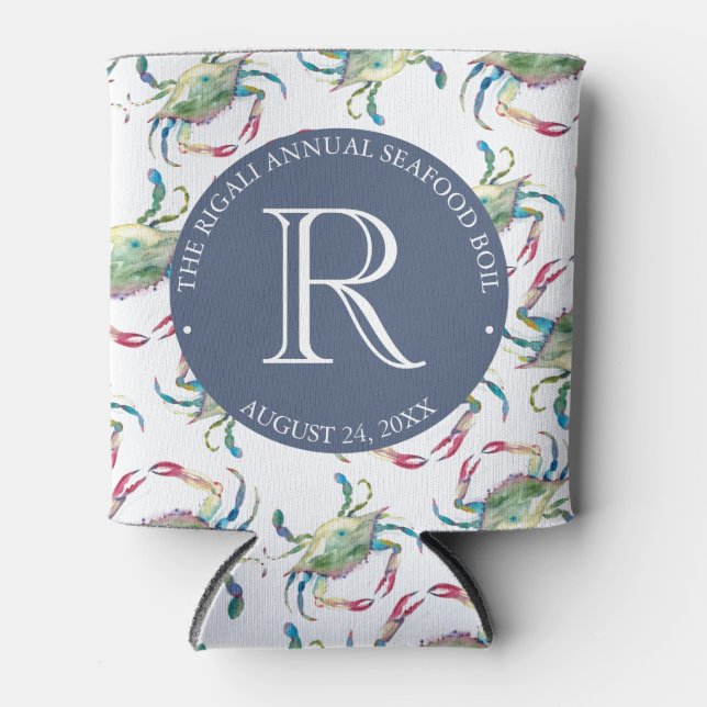 Blue Crab Coastal Nautical Dosenkühler (Vorderseite)