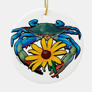 Blue Crab Maryland Black-Mit Augen Susan Keramik Ornament