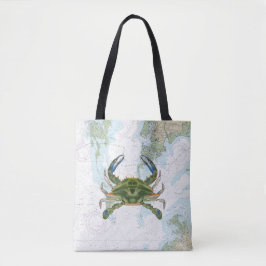 Blue Crab mit Chesapeake Bay Nautical Chart