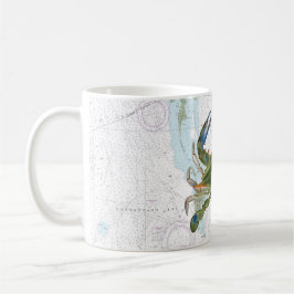 Blue Crab mit Chesapeake Bay Nautical Chart Kaffeetasse