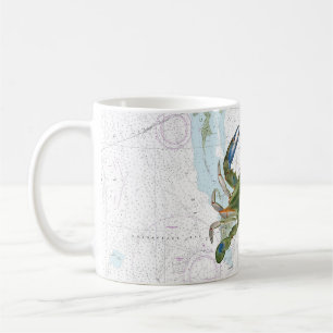 Blue Crab mit Chesapeake Bay Nautical Chart Kaffeetasse