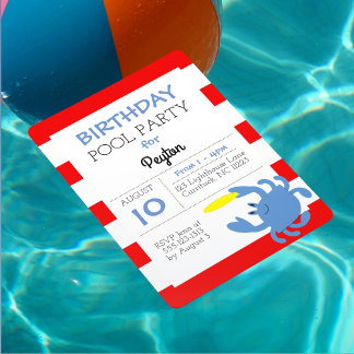 Blue Crab Nautical Summer Party Einladung