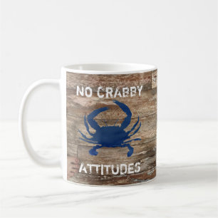 Blue Crab No Crabby Attitudes Coffee Tasse