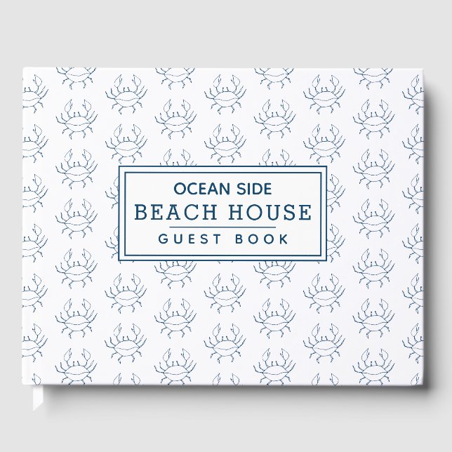 Blue Crab Pattern - Beach House Vermietung Gästebuch (Vorderseite)