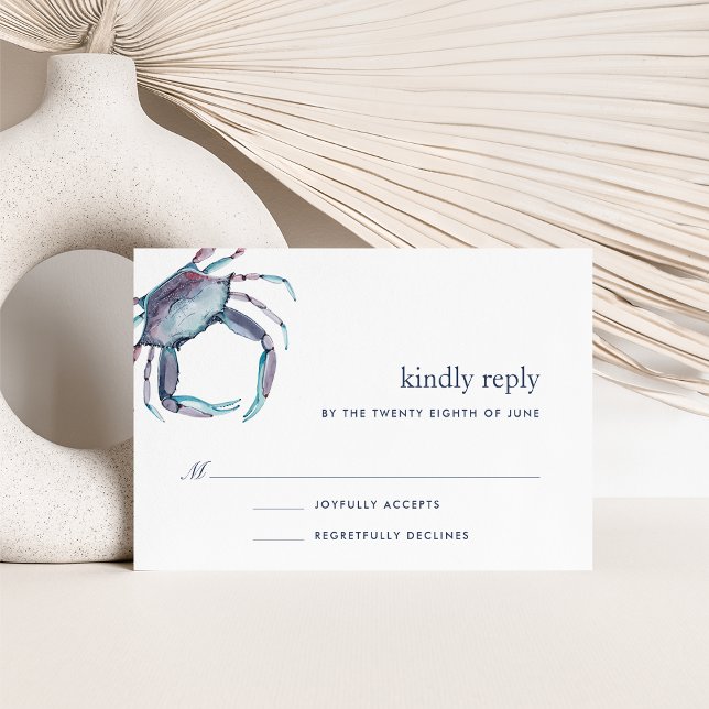 Blue Crab RSVP Card Karte (Von Creator hochgeladen)
