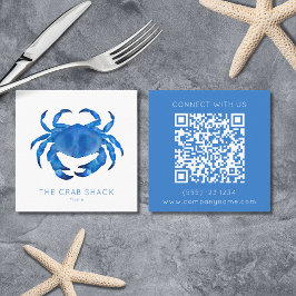 Blue Crab Seafood Restaurant QR Code Quadratische Visitenkarte