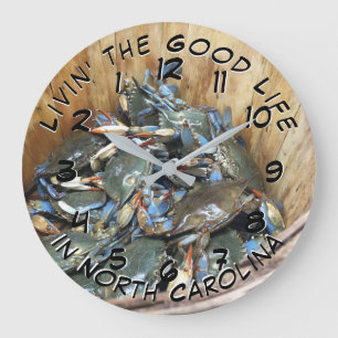 Blue Crab Season in North Carolina Große Wanduhr