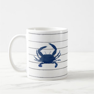 Blue Crab Shiplap Coastal Tasse
