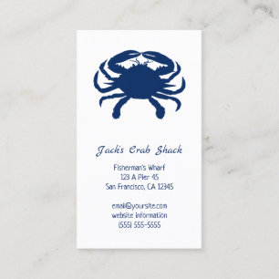 Blue Crab Silhouette Seafood Restaurant Visitenkarte