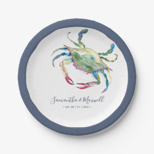 Blue Crab Small Beach Hochzeit Pappteller