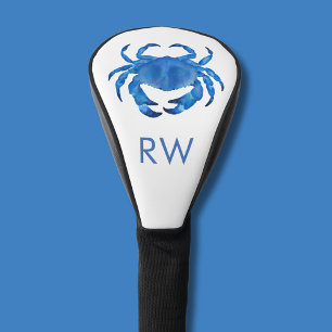 Blue Crab Watercolor Personalisiert Golf Headcover