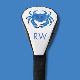 Blue Crab Watercolor Personalized Golf Headcover