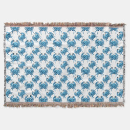 Blue Crabs Classic Seaside Pattern Decke