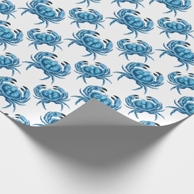 Blue Crabs Classic Seaside Pattern Geschenkpapier (Ecke)