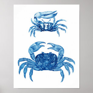 Blue Crabs Coastal Dekoration Art Print no.3