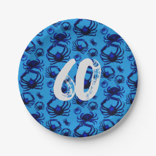 Blue Crabs Pattern Pappteller
