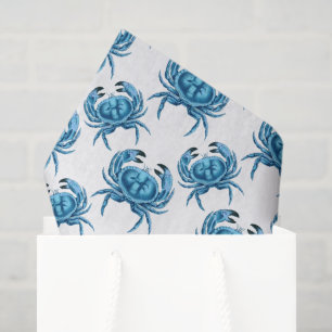 Blue Crabs Seaside Pattern Seidenpapier