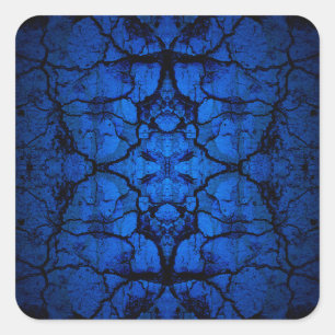Blue Cracked Quadratischer Aufkleber