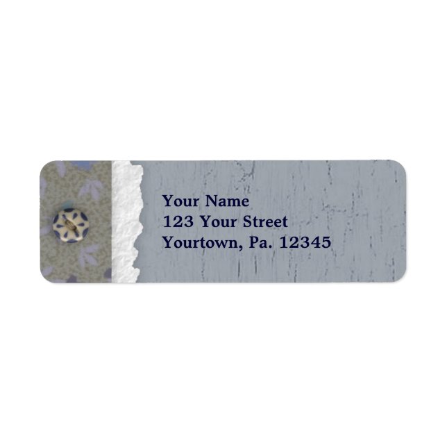 Blue Crackle Paint Look Address Label (Vorne)