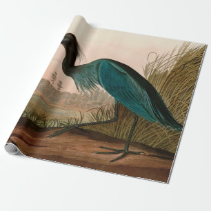 Blue Crane oder Heron Birds of America Audubon Pri Geschenkpapier