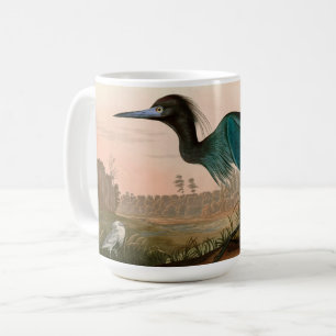 Blue Crane oder Heron Birds of America Audubon Pri Kaffeetasse