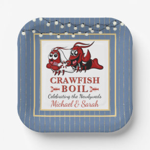 Blue Crawfish Boil Neu oder Engagement Party Pappteller