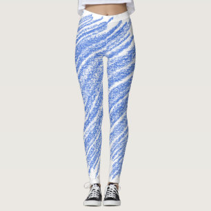 Blue Crayon Style Artwork Leggings