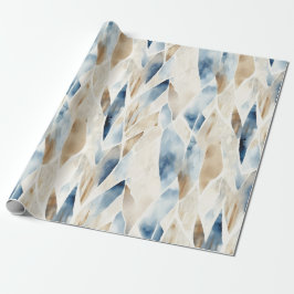 Blue Cream Ivory Abstrakt Beach Geschenkpapier