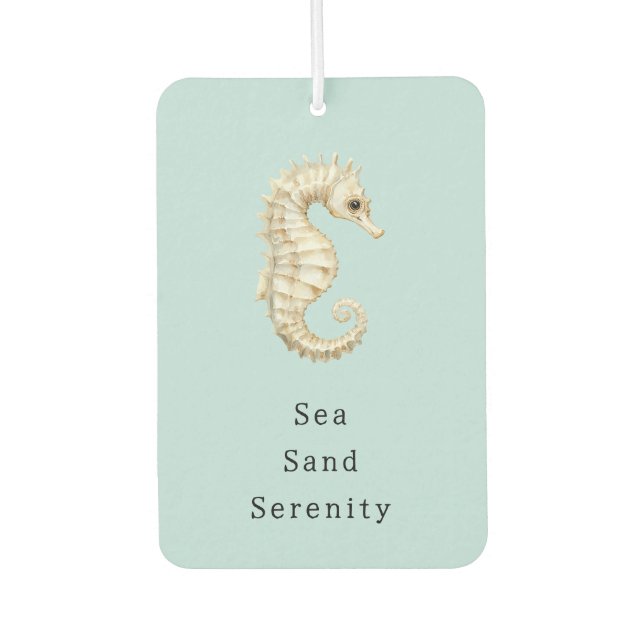 Blue Cream Sea Horses Ocean Shells Bridal Shower Autolufterfrischer (Vorderseite)