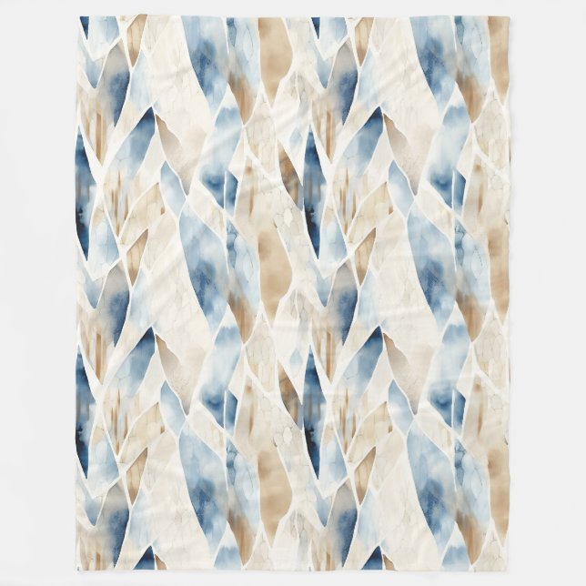 Blue Cream Sea Sand Ocean Serenity Fleecedecke (Vorderseite)