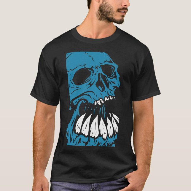 Blue creepy skull T-Shirt (Vorderseite)